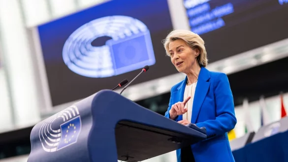 &laquo;Wir stehen an einem Scheideweg&raquo;, sagte Kommissionspr&auml;sidentin Ursula von der Leyen. - &copy; Philipp von Ditfurth/dpa