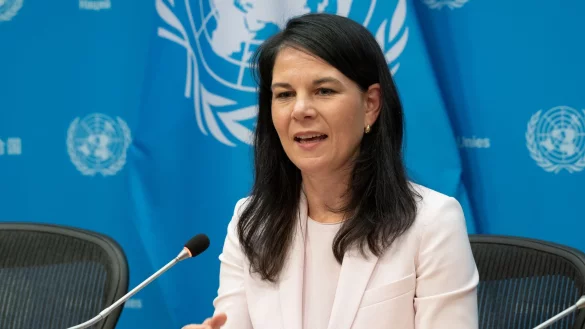 Baerbock zeigt keine Begeisterung f&uuml;r Trumps Vorsto&szlig;. - &copy; Evan Schneider/UN/XinHua/dpa