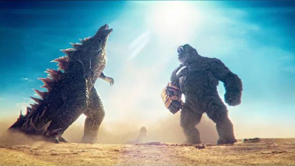 Godzilla und Kong (l-r) in einer Szene des Films "Godzilla x Kong: The New Empire". - &copy; Courtesy Of Warner Bros. Picture/-/Courtesy of Warner Bros. Pictures