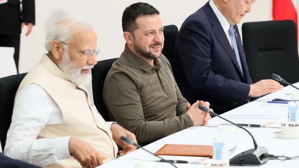 Indiens Pr&auml;sident Modi will gute Beziehungen zu Russland und zum Westen. (Archivbild) - &copy; -/Ministry of Foreign Affairs of Japan/dpa