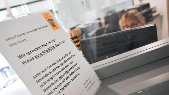 Dieser Hinweis am Empfang sorgte f&uuml;r Wirbel. (Archivbild) - &copy; Marius Bulling/onw-images/dpa