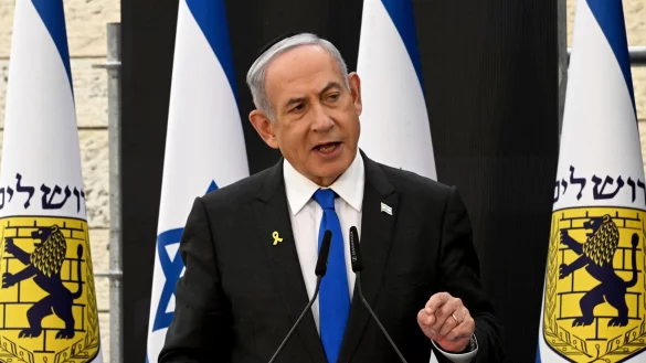 Israels Premierminister Benjamin Netanjahu zeigt sich entschlossen im Gaza-Krieg. - &copy; Debbie Hill/Pool UPI/AP/dpa