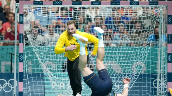 DHB-Schluss Andreas Wolff gl&auml;nzt im Spiel gegen Schweden. - &copy; Marcus Brandt/dpa