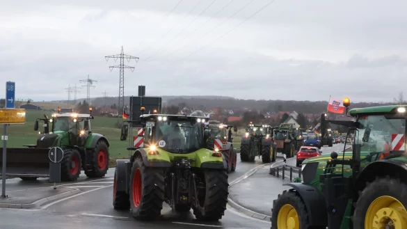 Protest der Landwirte in Th&uuml;ringen. - &copy; Bodo Schackow/dpa