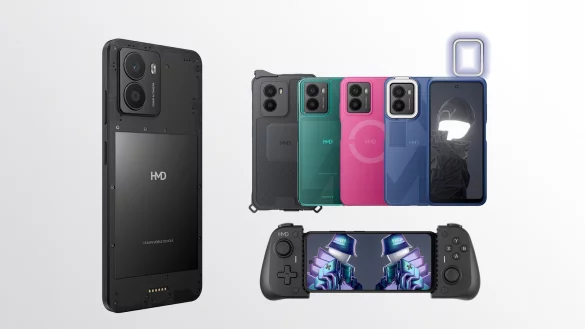 Outdoor- oder Gaming-Smartphone? HMD hat ein Smartphone vorgestellt, das sich mit allerlei Modulen an die jeweiligen Bedürfnisse der Nutzerinnen und Nutzer anpassen kann. - © HMD/dpa-tmn