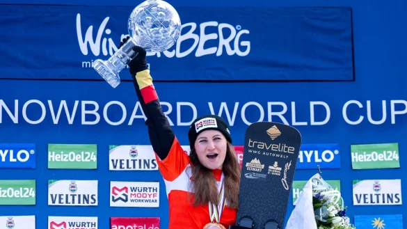 Ramona Hofmeister aus Deutschland jubelt. - &copy; David Inderlied/dpa