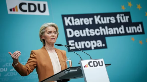 Die amtierende EU-Kommissionspr&auml;sidentin Ursula von der Leyen bewirbt sich f&uuml;r eine zweite Amtszeit. - &copy; Kay Nietfeld/dpa