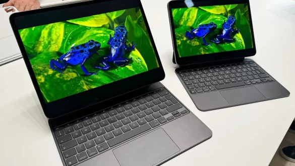 Die neuen iPad Pro-Modelle auf einem Event von Apple. - &copy; Christoph Dernbach/dpa