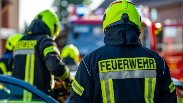 Einsatzkräfte der Feuerwehr bei einem Übungseinsatz. - © David Inderlied/dpa/Symbolbild