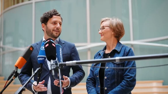 Die beiden Grünen-Politiker wollen Parteivorsitzende werden - © Kay Nietfeld/dpa