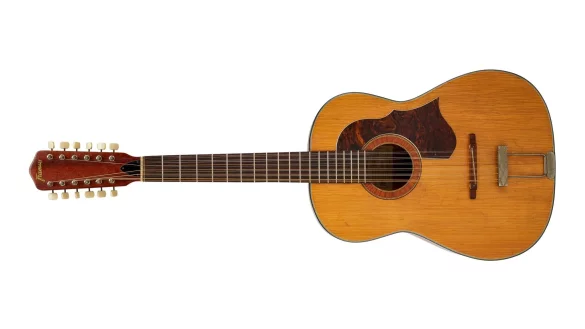 Die 12-saitige Framus-Hootenanny-Akustikgitarre. - &copy; Julien\\\'s Auctions/PA/dpa