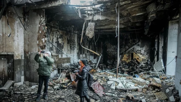 Bei dem Angriff auf die Hafenstadt Odessa wurde eine N&auml;herei zerst&ouml;rt. - &copy; Kay Nietfeld/dpa