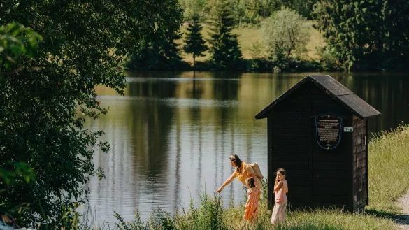 Hier darf gebadet werden: Ziegenberger Teich bei Clausthal-Zellerfeld. - &copy; Christian Deike/Christian Deike/dpa