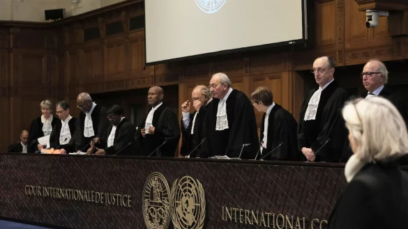 Die Richter des Internationalen Gerichtshofs besch&auml;ftigen sich mit dem V&ouml;lkermordvorwurf S&uuml;dafrikas gegen Israel. - &copy; Patrick Post/AP/dpa