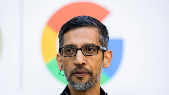 Sundar Pichai begr&uuml;&szlig;t das geplante KI-Gesetz der Europ&auml;ischen Union. - &copy; Christoph Soeder/dpa