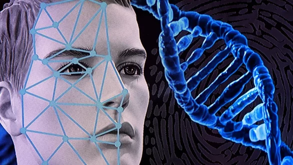 Eine Computergrafik zum Thema Gesichtserkennung. - &copy; Sven Hoppe/dpa