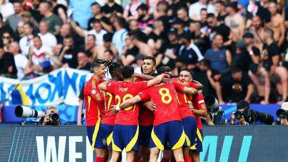 Spanien f&uuml;hrte bereits zur Halbzeit mit 3:0 gegen Kroatien. - &copy; Andreas Gora/dpa