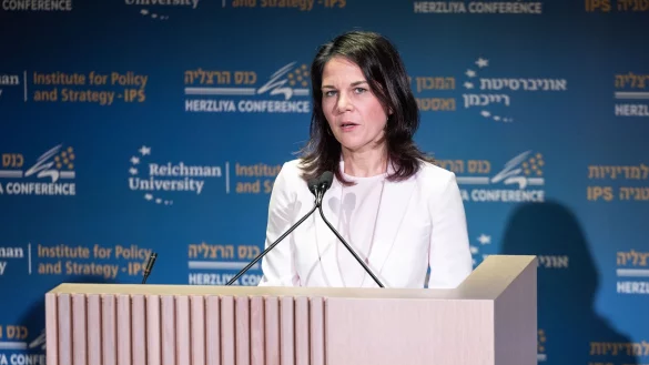 Bundesau&szlig;enministerin Annalena Baerbock auf der Herzlija-Sicherheitskonferenz in Tel Aviv. - &copy; Hannes P Albert/dpa