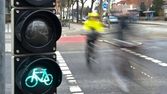 Eine Fahrradampel in München - © Niklas Treppner/dpa