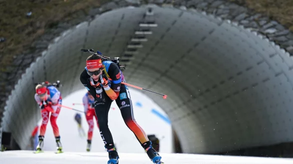 Vanessa Voigt kam im Massenstart auf den f&uuml;nften Platz. - &copy; Hendrik Schmidt/dpa