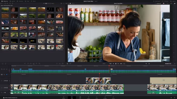 DaVinci Resolve im Cut-Modus: Die Profi-Software liegt derzeit in Version 18 vor. - &copy; Blackmagic Design/dpa-tmn