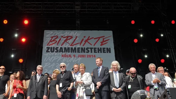 Bundespr&auml;sident Joachim Gauck und andere Politiker und Prominente gedenken am 09.06.2014 dem NSU-Anschlag in K&ouml;ln. - &copy; Henning Kaiser/dpa