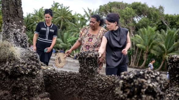 Im Mittelpunkt der einw&ouml;chigen Reise von Au&szlig;enministerin Baerbock nach Australien, Neuseeland und Fidschi stehen die Sicherheitspolitik und der Klimaschutz. - &copy; Sina Schuldt/dpa