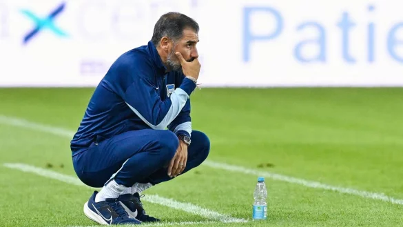 Hertha-Trainer Cristian Fi&eacute;l will sein Team weiter verbessern. - &copy; Uwe Anspach/dpa