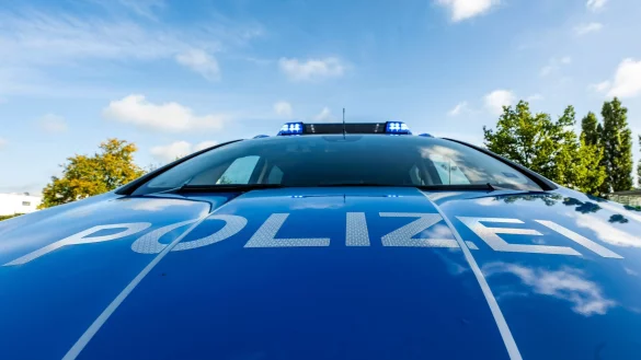 Auf der Motorhaube eines Streifenwagens steht der Schriftzug &laquo;Polizei&raquo;. - &copy; David Inderlied/dpa/Illustration