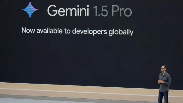 &laquo;Google Suche ist generative KI in der Dimension der menschlichen Neugierde&raquo;, sagt Sundar Pichai, CEO von Google und Alphabet. - &copy; Jeff Chiu/AP/dpa