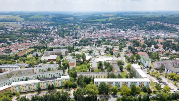 Blick auf die Gro&szlig;e Kreisstadt im s&auml;chsischen Landkreis Mittelsachsen. - &copy; Robert Michael/dpa