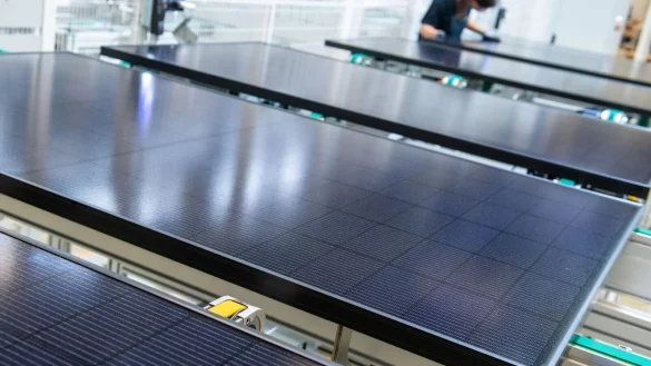 Blick in das Werk der Meyer Burger Technology AG in Freiberg. - &copy; Hendrik Schmidt/dpa-Zentralbild/dpa