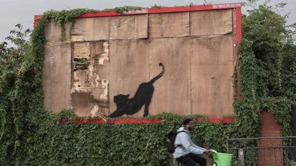 Mit seiner Bilder-Reihe will Banksy wohl die Menschen aufmuntern. - &copy; -/Banksy/PA Wire/dpa