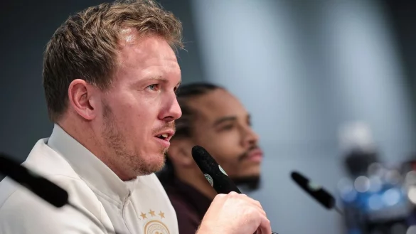 Bundestrainer Julian Nagelsmann spricht vor dem Spiel gegen die T&uuml;rkei in Berlin. - &copy; Christian Charisius/dpa
