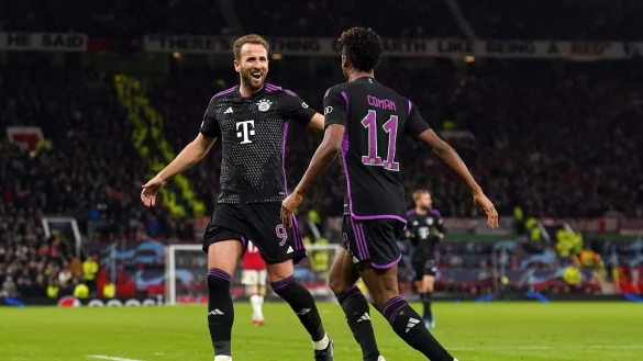 Mit einem Traumpass bereitete M&uuml;nchens Harry Kane (l) den Treffer von Torsch&uuml;tze Kingsley Coman vor. - &copy; Martin Rickett/PA Wire/dpa