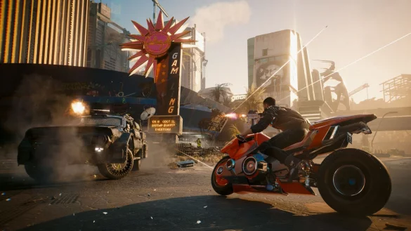 In der &uuml;berarbeiten Version von &laquo;Cyberpunk 2077&raquo; gibt es unter anderem auch K&auml;mpfe gegen Fahrzeuge, Cyber-Psychos sowie Gang-Anf&uuml;hrer. - &copy; CD Projekt Red/dpa-tmn