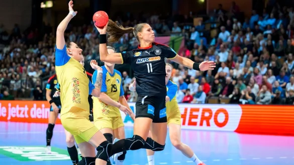 Absolvierte gegen die Ukraine ihr 100. L&auml;nderspiel: Xenia Smits. - &copy; Marco Wolf/dpa