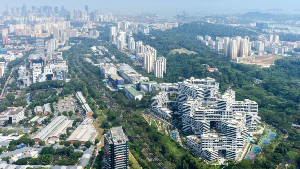 Der deutsche Architekt Ole Scheeren ist f&uuml;r seinen bahnbrechenden Wohnkomplex &laquo;The Interlace&raquo; in Singapur mit einem weiteren bedeutenden Preis geehrt worden. - &copy; Iwan Baan/The Interlace by OMA/Ole Scheeren/dpa