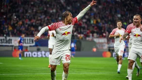 Xavi Simons sorgte beim RB-Sieg gegen Belgrad f&uuml;r die Vorentscheidung. - &copy; Jan Woitas/dpa