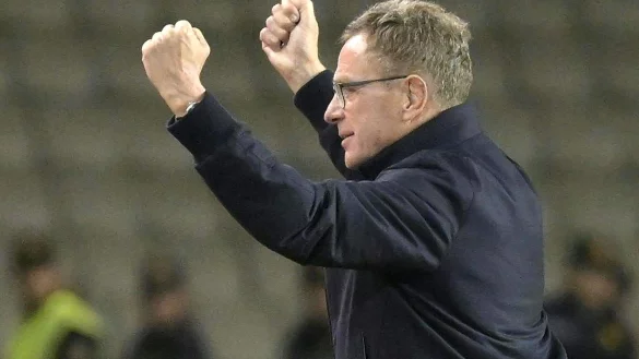 &Ouml;sterreichs Trainer Ralf Rangnick hat sich mit seinem Team vorzeitig die EM qualifiziert. - &copy; Robert Jaeger/APA/dpa