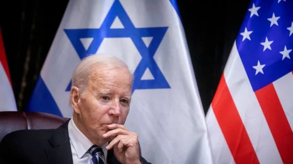 US-Pr&auml;sident Joe Biden bei seinem Besuch in Tel Aviv am 18. Oktober. Die USA sind der wichtigste Verb&uuml;ndetete Israels. - &copy; Miriam Alster/Pool Flash 90/AP/dpa