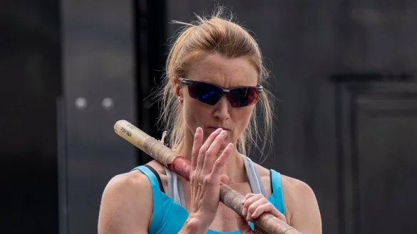 Carolin Hingst h&ouml;rt mit dem Stabhochspringen auf. - &copy; David Inderlied/dpa