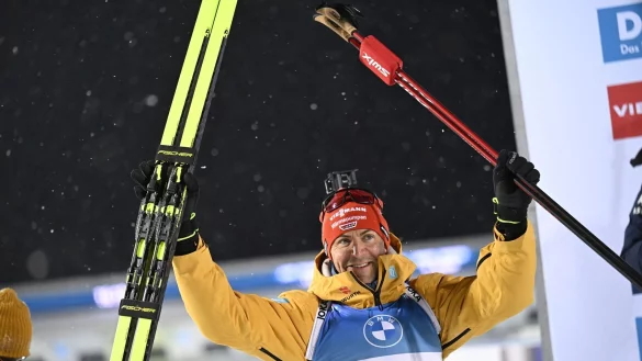 Holte in &Ouml;stersund &uuml;berraschend seinen ersten Weltcupsieg: Philipp Nawrath. - &copy; Pontus Lundahl/TT News Agency/AP/dpa