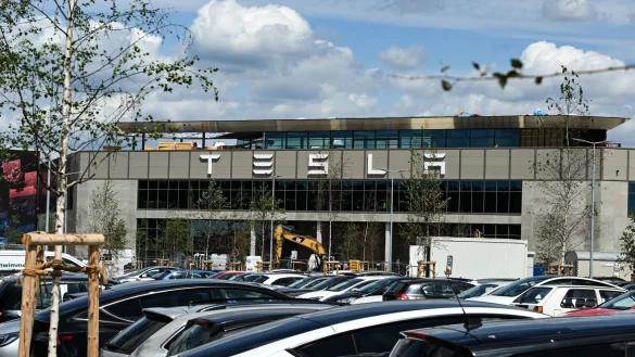 Die Tesla Gigafactory in Berlin-Brandenburg will die Produktionszahlen verdoppeln. Nicht jedem gef&auml;llt das. - &copy; Jens Kalaene/dpa