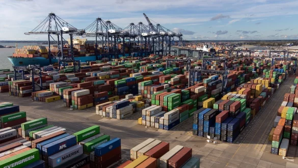 Drei Jahre nach dem endg&uuml;ltigen Brexit bereiten die Folgen des britischen EU-Ausstiegs der Wirtschaft auf beiden Seiten des &Auml;rmelkanals weiter Sorgen. - &copy; Joe Giddens/PA Wire/dpa