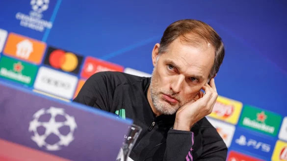 Bayern-Trainer Thomas Tuchel bei der Pressekonferenz in M&uuml;nchen. - &copy; Matthias Balk/dpa