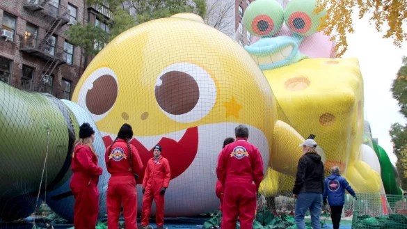 Comic-Figuren sind als Ballons beliebt. - &copy; Christina Horsten/dpa