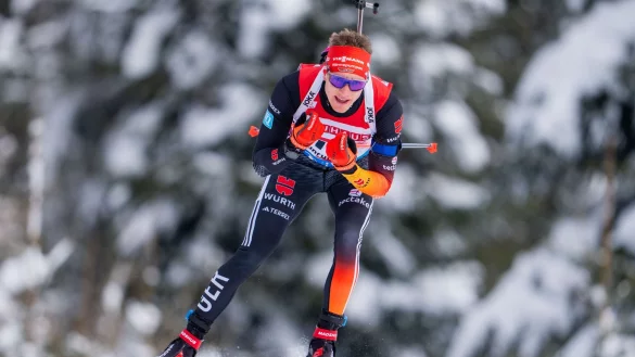 Benedikt Doll hat beim Weltcup in Hochfilzen in der Verfolgung den zehnten Platz belegt. - &copy; Georg Hochmuth/APA/dpa