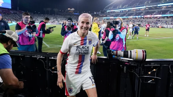 K&ouml;nnte zu ihrem Abschied noch einen Titel holen: Megan Rapinoe. - &copy; Gregory Bull/AP