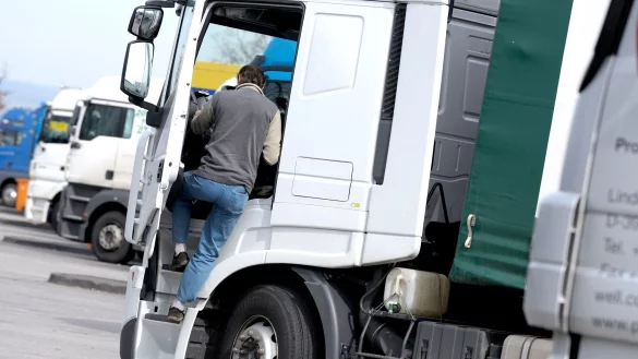 Den ganzen Tag hinterm Steuer: Berufskraftfahrer können mit einfachen Übungen in den Pausen Muskeln und Gelenke kräftigen. - © Uwe Anspach/dpa/dpa-tmn